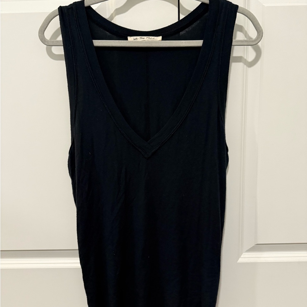 We The Free Black V-Neck Tank Top